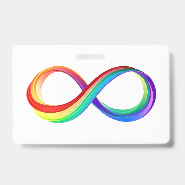 Crachá Símbolo de Infinidade Arco-Íris em Camadas (Frente)