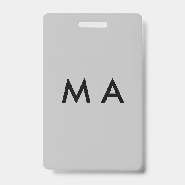 Crachá Simple monogram add your name letter man minimal t (Frente)