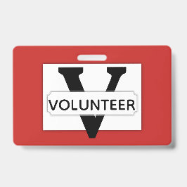 Crachá Simple V - Voluntário