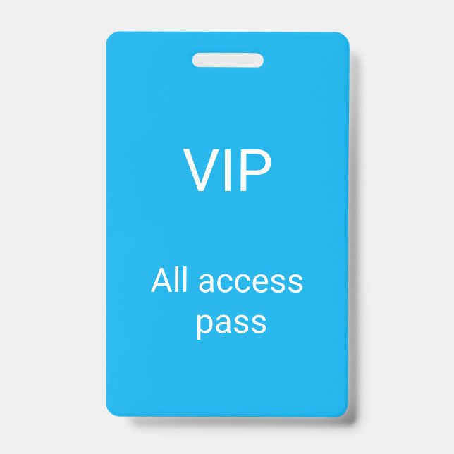 Crachá simple vip all access pass concert name occassion (Frente)