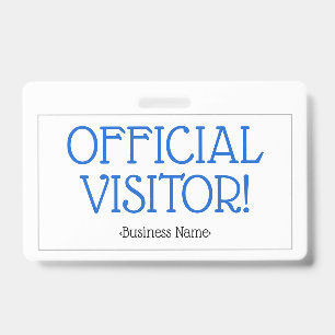 Crachá simples de "VISITANTE OFICIAL!"