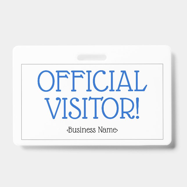 Crachá simples de "VISITANTE OFICIAL!" (Frente)