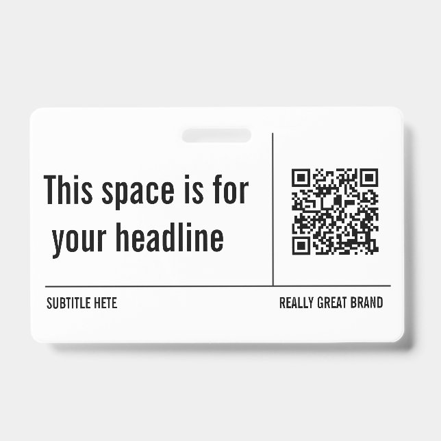 Crachá Simples e minimalista código QR personalizado prof (Frente)