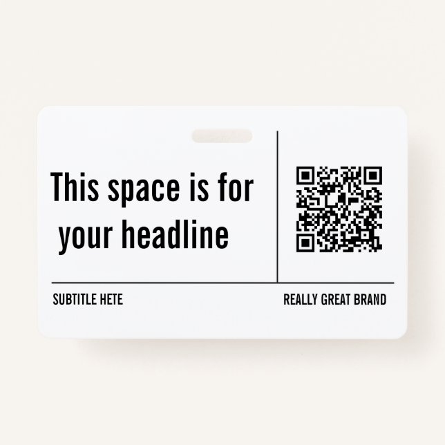 Crachá Simples e minimalista código QR personalizado prof (Frente)