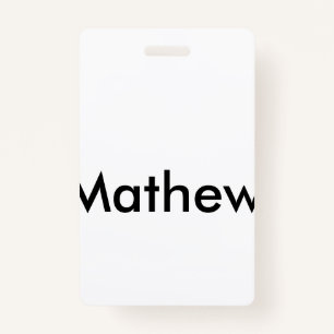 Crachá simples letra inicial monograma adicione seu nome