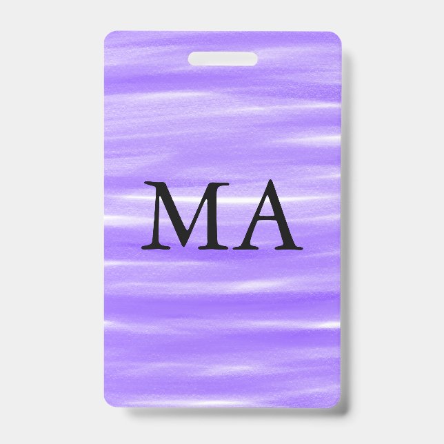 Crachá Simples monograma adicione seu nome com letra míni (Frente)