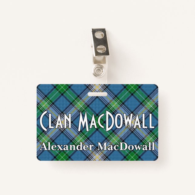 Crachá Snappy Clan MacDowall Tartan (Frente com Clipe)