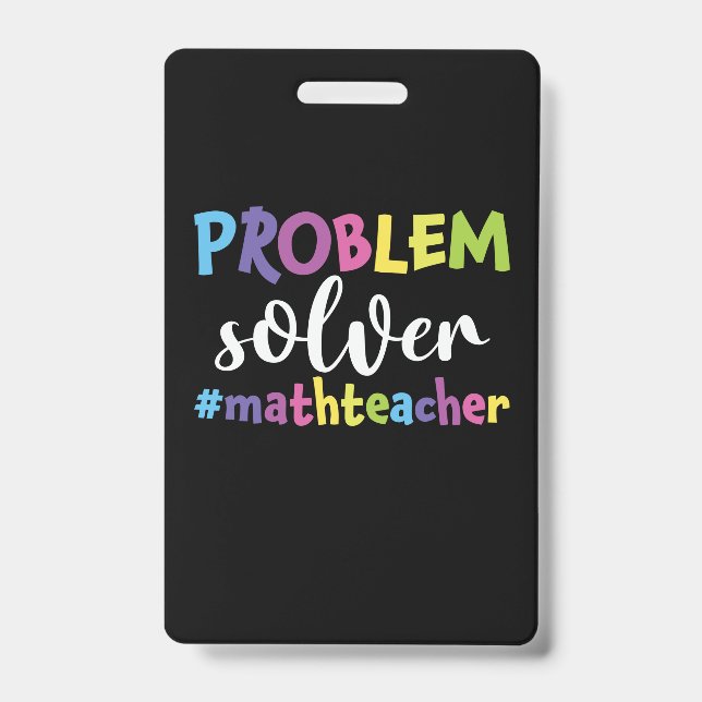 Crachá Solucionador de Problemas de Professor de Matemáti (Frente)