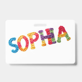 Crachá Sophia Name in Vibrant Crochet Pattern