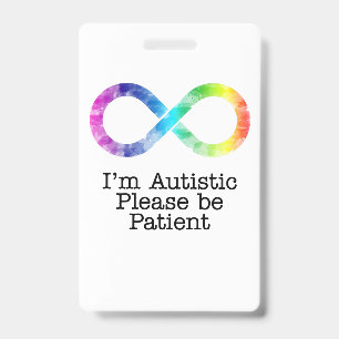 Crachá Sou autista, por favor seja paciente - aquarela