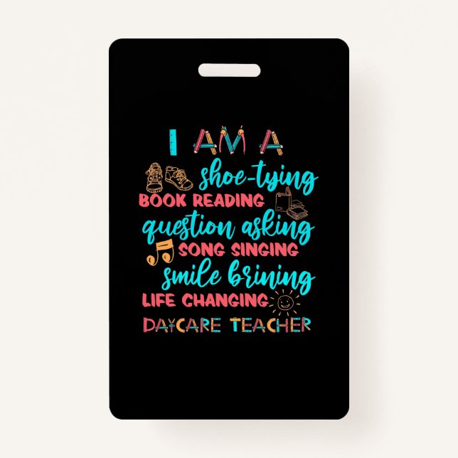 Crachá Sou Professora De Cuidados De Dia (Frente)