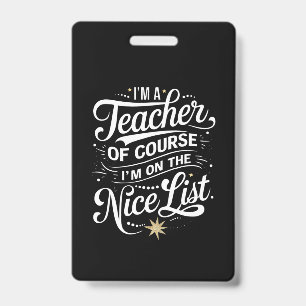 Crachá Sou Uma Professora Estou Na Lista Dos Bons Profess