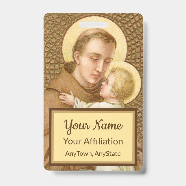 Crachá St. Anthony & o Menino Jesus (JM 05; Estilo 2) (Frente)