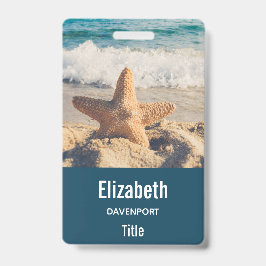 Crachá Starfish em uma fotografia de Sandy Beach