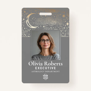 Crachá Stars Moon Celestial Noite Segurança da Empresa