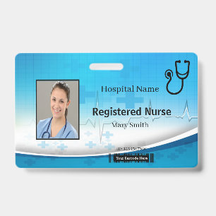 Crachá Stethoscope Cross Medical Photo ID