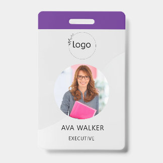 Crachá Stylish Custom Company Employee Photo Badge