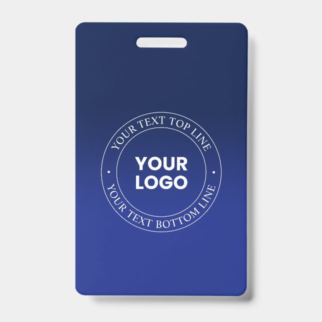 Crachá Substituição Fácil de Logotipo e Texto | Gradiente (Frente)