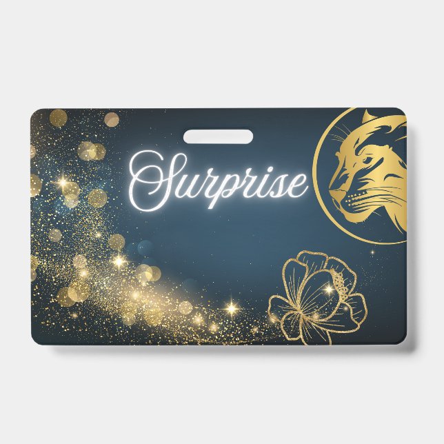 Crachá Surpresa da Estrela Cadente Dourada (Frente)