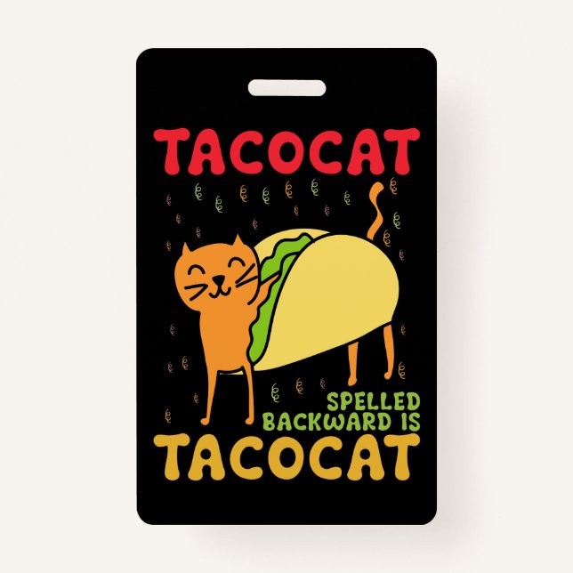 Crachá Tacocat Ortografado Para Trás Tacos Cinco De Mayo (Frente)