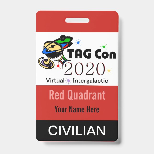 Crachá TAG Con 2020 - Quadrante Vermelho - Insígnia Civil (Frente)