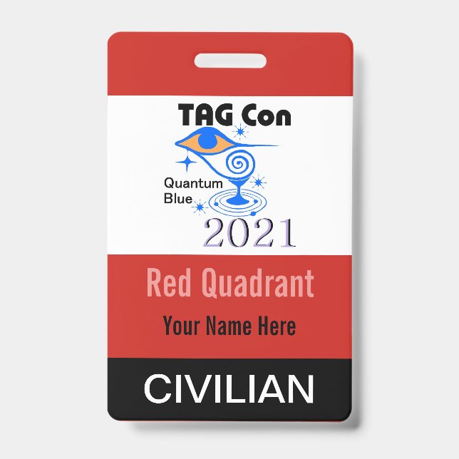 Crachá TAG Con 2021 - Quadrante Vermelho - Insígnia Civil (Frente)
