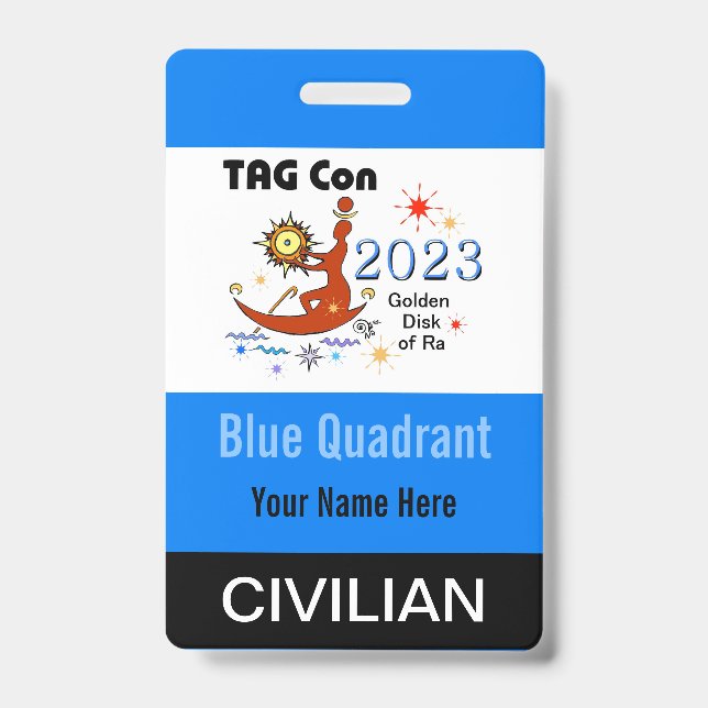 Crachá TAG Con 2023 - Quadrante Azul - Insígnia Civil (Frente)