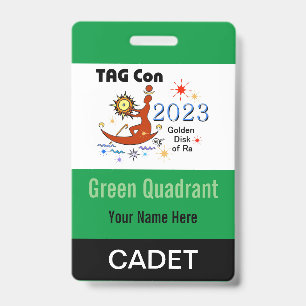 Crachá TAG Con 2023 - Quadrante Verde - Distintivo de Cad