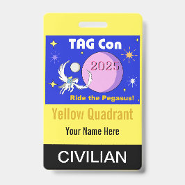 Crachá TAG Con 2025 - Quadrante Amarelo - Distintivo Civi