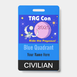 Crachá TAG Con 2025 - Quadrante Azul - Distintivo Civil