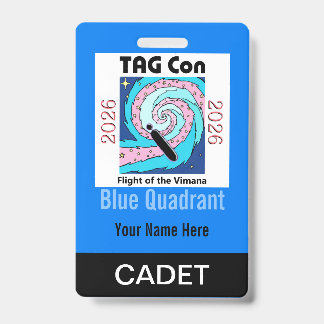 Crachá TAG Con 2026 - Blue Quadrant - Cadet Badge