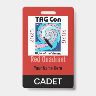Crachá TAG Con 2026 - Red Quadrant - Distintivo de Cadete