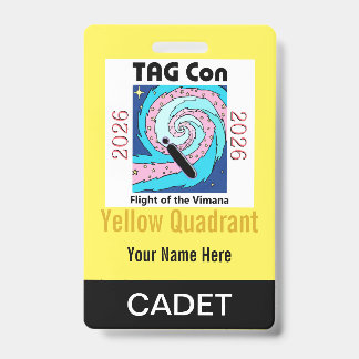 Crachá TAG Con 2026 - Yellow Quadrant - Cadet Badge