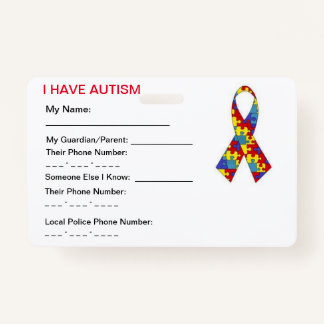 Crachá Tag da identificação do autismo