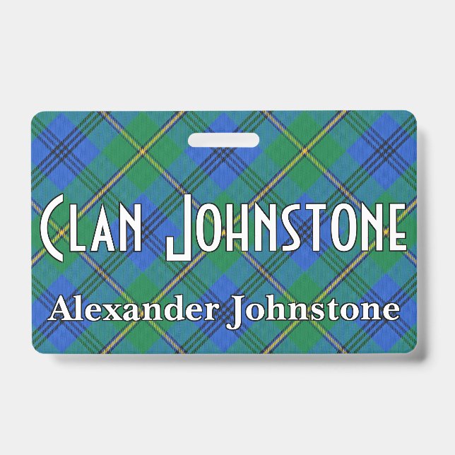 Crachá Tartan Clan Johnstone Johnston Snappy (Frente)