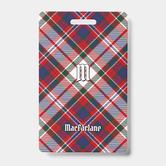 Crachá Tartan de vestido do clã MacFarlane (Frente)