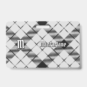 Crachá Tartan Preto e Branco do Clã MacFarlane