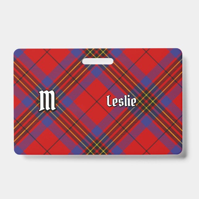 Crachá Tartan Vermelho Clan Leslie (Frente)