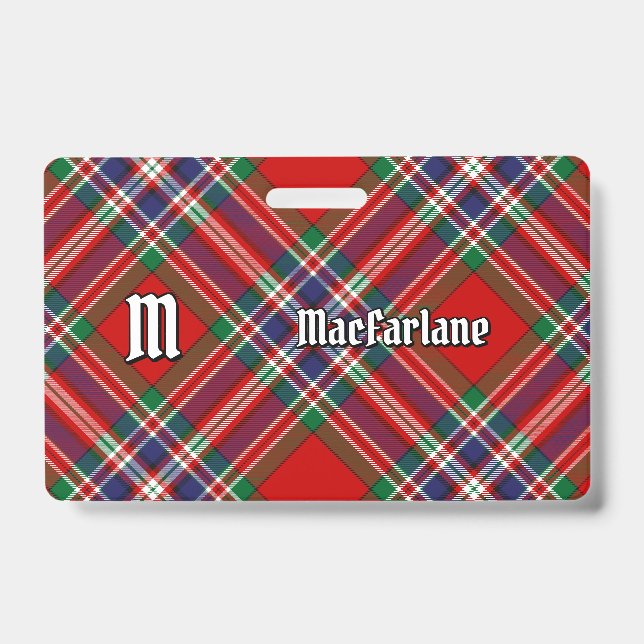 Crachá Tartan Vermelho Clan MacFarlane (Frente)