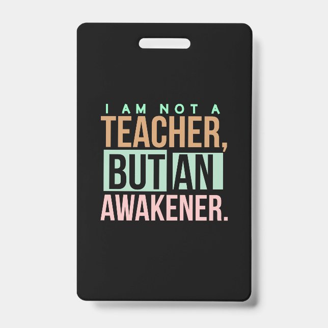 Crachá Teacher Art Teacher An Awakener (Frente)