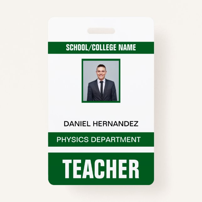 Crachá Teacher ID Card  (Frente)