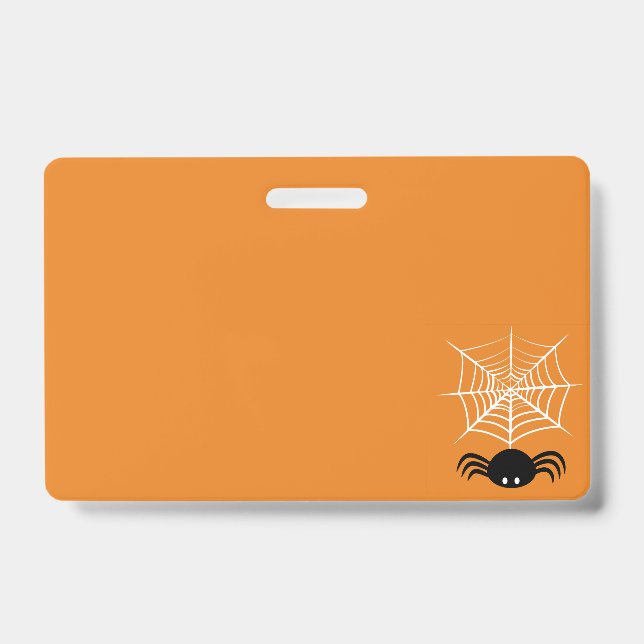 Crachá Teia de Aranha de Halloween (Frente)