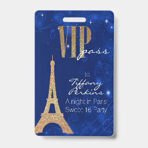 Crachá temático do VIP do partido de Paris