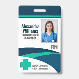 Crachá Template Employee Photo Nurse ID
