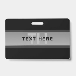 Crachá Texto em Camadas Personalizável Moderno Preto e