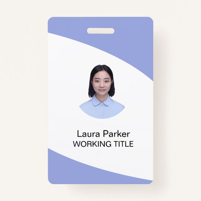 Crachá Texto Fotográfico do Funcionário Personalizado Céu (Frente)
