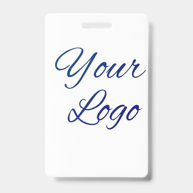 Crachá texto simples mínimo adicione seu logotipo/design  (Frente)