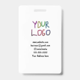 Crachá texto simples mínimo adicione seu logotipo/design 