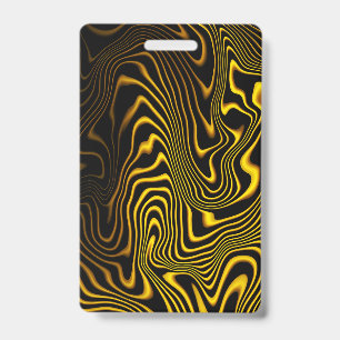 Crachá Textura de Redemoinhos Preto Amarelo Dourado