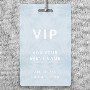 Crachá Tia Dye VIP Access Pastel Blue Event